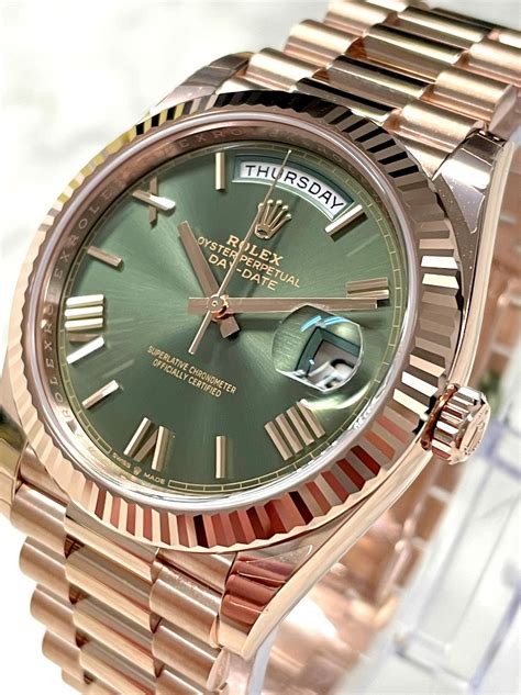 men's rolex luminous dial day date rose genuine|Rolex Day-Date watch price.